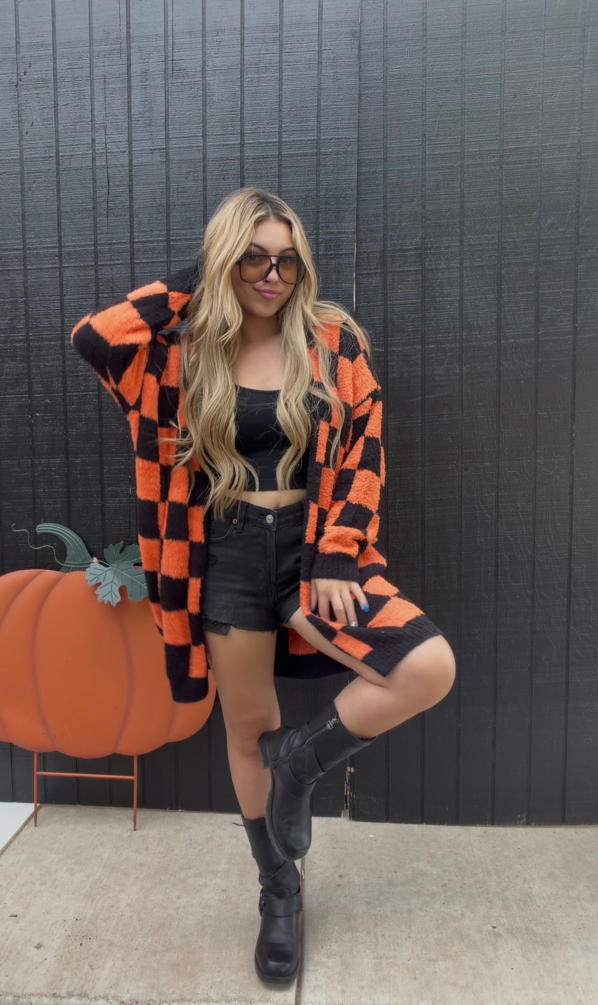 Checkered Cardigan