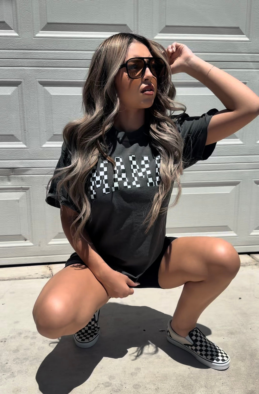 Mama checkered tee
