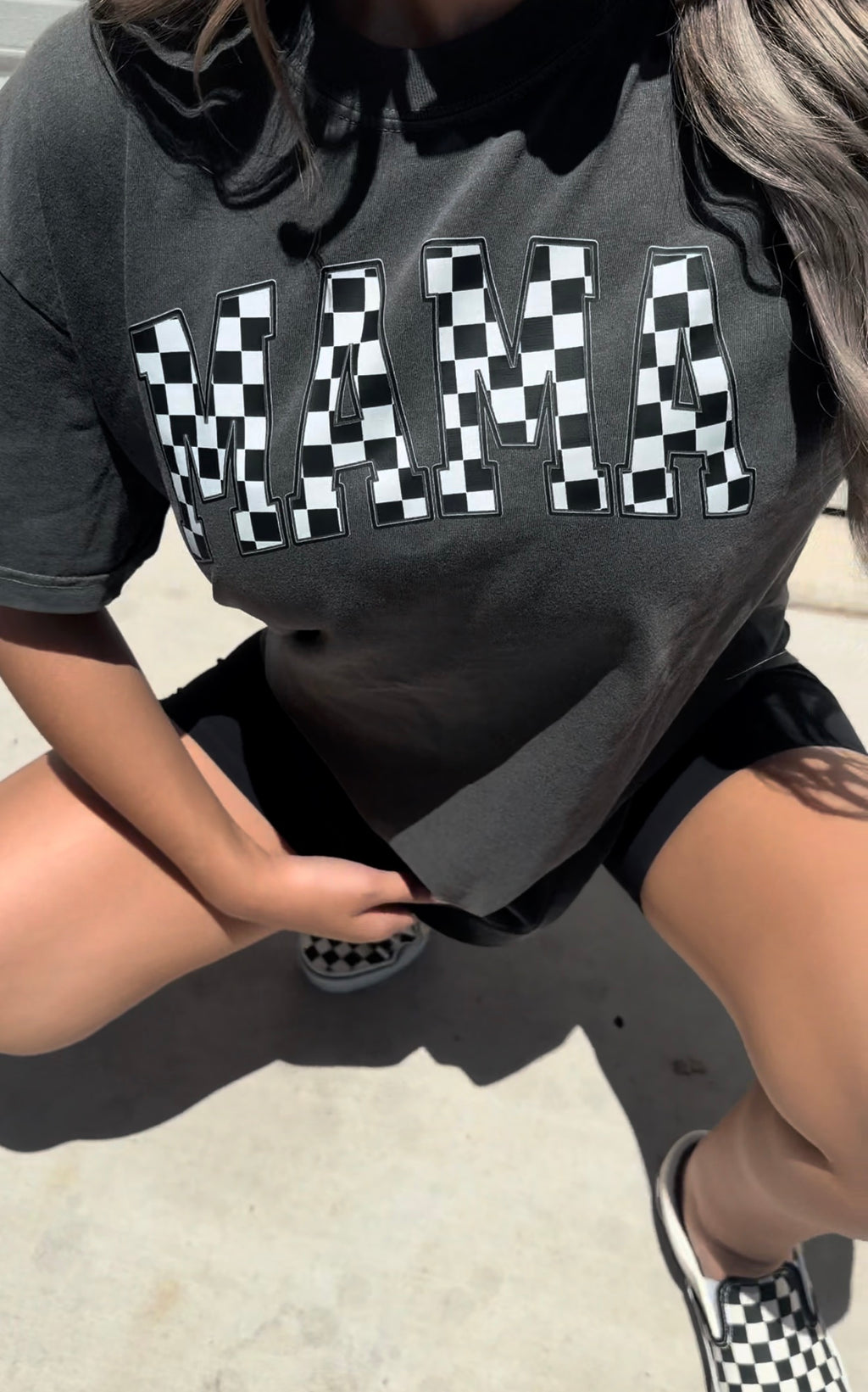 Mama checkered tee