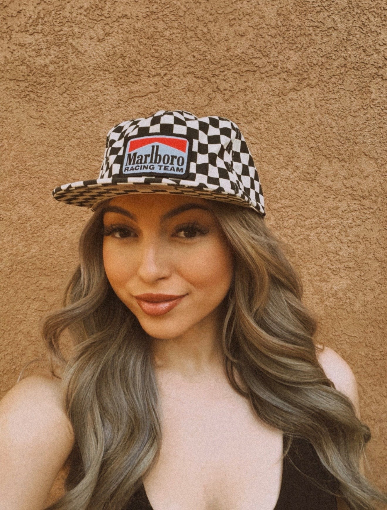 Checkered Marlboro Racing Team Hat