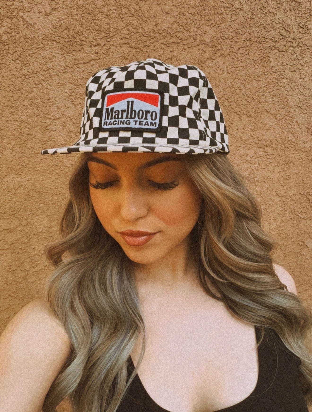 Checkered Marlboro Racing Team Hat