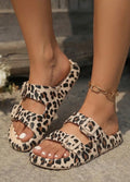 Leopard Double Buckle Sandals