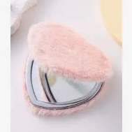 Fluffy Heart Compact Mirror